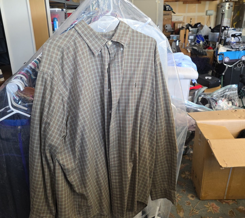 Ralph Lauren Men's Plaid Dress Shirt - Brown and Gray